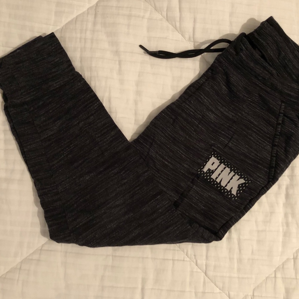 Pink Joggers- peppered black and gray
